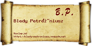Bledy Petróniusz névjegykártya
